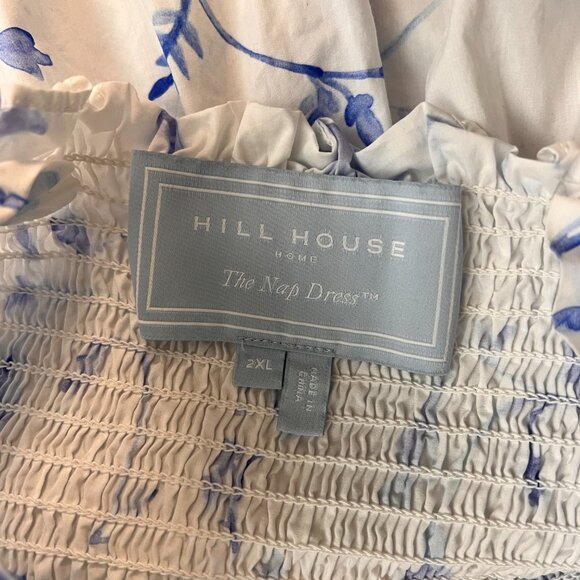 Hill House Ellie Nap Dress Blue Floral Ruffle Smocked Dress Sz XXL - Picture 5 of 12